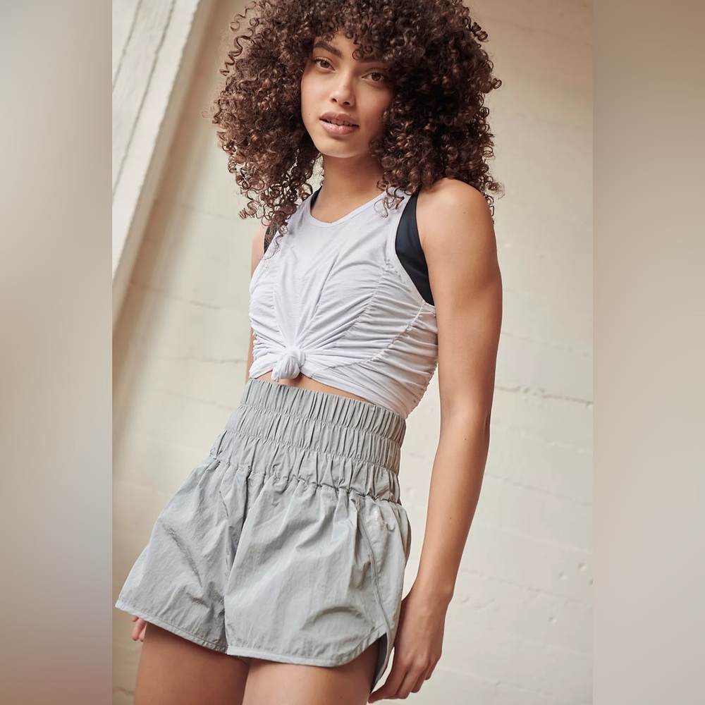 Free People Movement The Way Home Shorts, Arctic Mist (Silver, Light Grey), XS